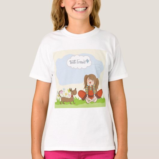 Beste vrienden voor meisjes en honden t-shirt (Voorkant)