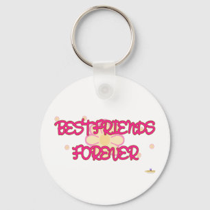 Beste vrienden voor Oranje roze bloemen Sleutelhanger