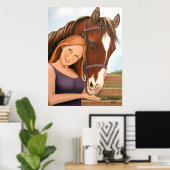 Beste vrienden voor paarden en vrouwen poster (Thuiskantoor)