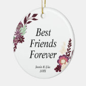 Beste vrienden voor Paarse bloemen, speciaal geper Keramisch Ornament (Links)