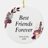 Beste vrienden voor Paarse bloemen, speciaal geper Keramisch Ornament (Achterkant)