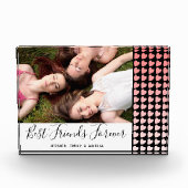 Beste vrienden voor roze roze hartvriendschap fotoblokken (Voorkant)