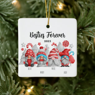 Beste Vrienden Vrouw en Mannelijke Gnomen Keramisch Ornament