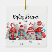 Beste Vrienden Vrouw en Mannelijke Gnomen Keramisch Ornament (Achterkant)