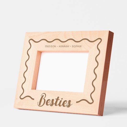 Beste vrienden Wavy Border Laser Gegraveerde Lijstjes (Links)