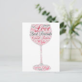 Beste vrienden Wine Design Briefkaart (Staand voorkant)