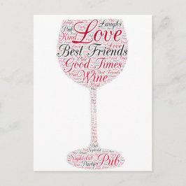 Beste vrienden Wine Design Briefkaart