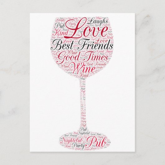 Beste vrienden Wine Design Briefkaart (Voorkant)