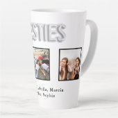 Beste vrienden wit zilveren besties foto namen latte mok (Rechterhoek)