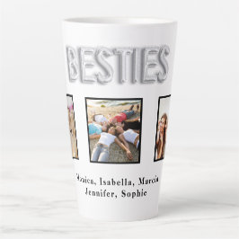Beste vrienden wit zilveren besties foto namen latte mok
