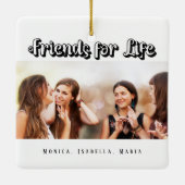 Beste vrienden wit zwart foto namen modern keramisch ornament (Achterkant)