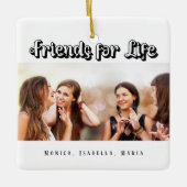 Beste vrienden wit zwart foto namen modern keramisch ornament (Voorkant)
