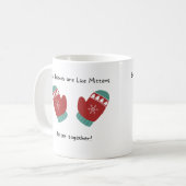 Beste vrienden zijn als mitters, beter samen! koffiemok (Voorkant links)