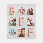 Beste Vrienden zilver roos gouden foto collage Fleece Deken (Voorkant)