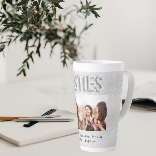 Beste vrienden zilveren foto besties latte mok