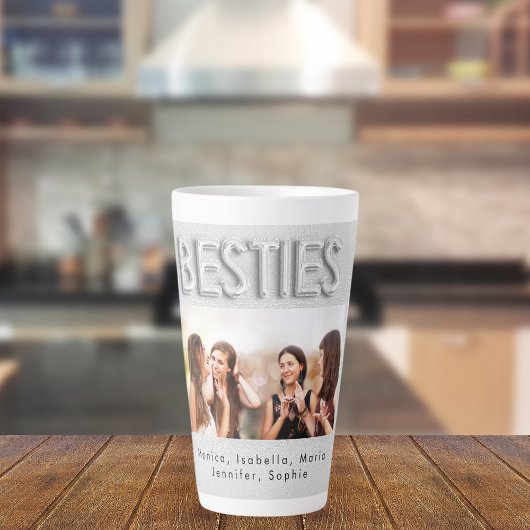 Beste vrienden zilveren foto besties latte mok