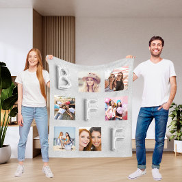 Beste Vrienden zilveren foto collage Fleece Deken