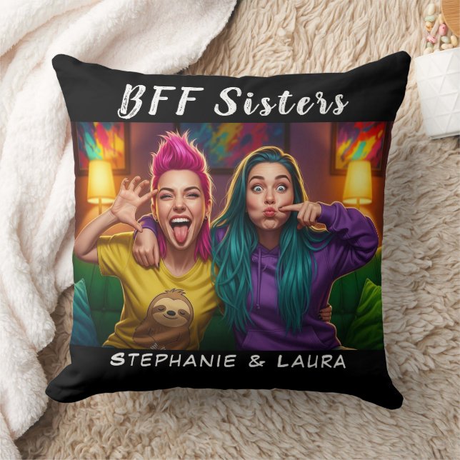 Beste Vrienden Zusters Grappige BFF  Kussen (Deken)