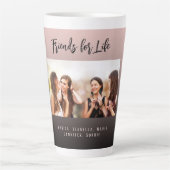 Beste vrienden zwart bruin foto namen latte mok (Voorkant)