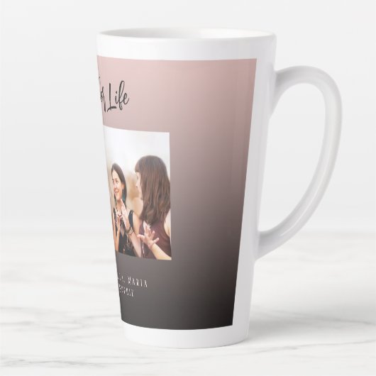 Beste vrienden zwart bruin foto namen latte mok (Rechts)