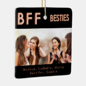 Beste vrienden zwart roos gouden besties BFF foto Keramisch Ornament (Rechts)