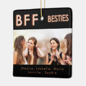 Beste vrienden zwart roos gouden besties BFF foto Keramisch Ornament (Links)