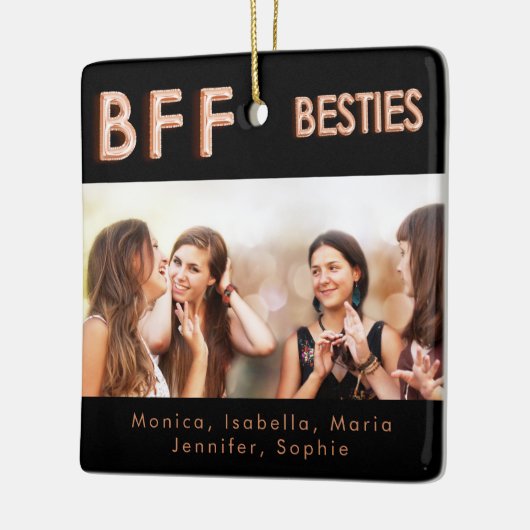 Beste vrienden zwart roos gouden besties BFF foto Keramisch Ornament (Links)