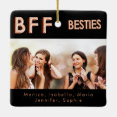 Beste vrienden zwart roos gouden besties BFF foto Keramisch Ornament (Achterkant)