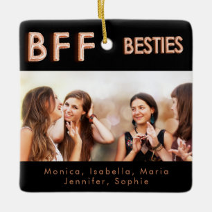 Beste vrienden zwart roos gouden besties BFF foto Keramisch Ornament