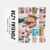 Beste vrienden zwart wit 15 foto modern minimaal fleece deken (Voorkant (Horizontaal))