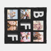 Beste Vrienden zwart zilveren foto collage Fleece Deken (Voorkant (Horizontaal))