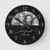 Beste Vrienden Zwarte en Witte Muur Klok (Voorkant)