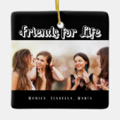 Beste vrienden zwarte foto namen modern keramisch ornament (Voorkant)