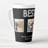 Beste vrienden zwarte zilveren foto's latte mok (Linkerhoek)
