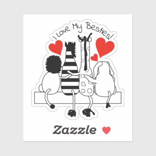 Beste vriendendag sticker (Vel)