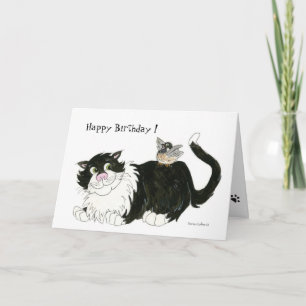 Beste vriendenkaart voor kat en cichorei kaart