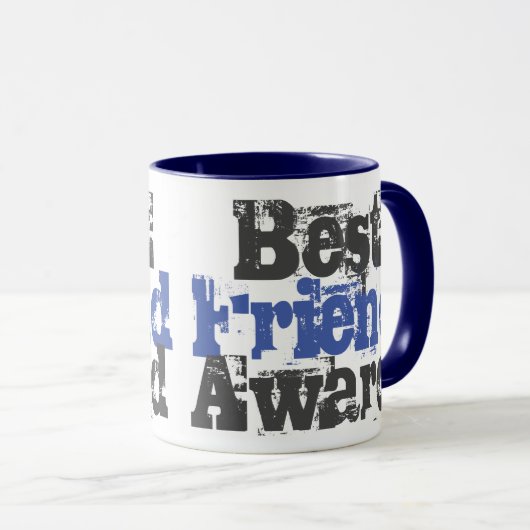 Beste Vriendenprijs in Blauwe en Grijze Mok (Voorkant rechts)