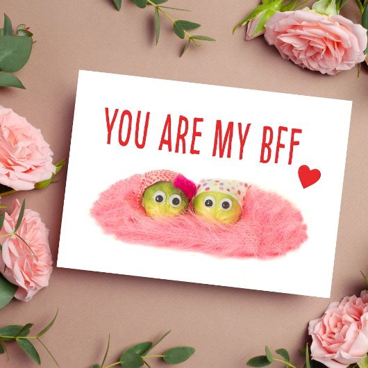 Beste vriendin bff beste vriendin roze aangepaste briefkaart