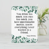 Beste Vriendin Grappige Verjaardagskaart Eucalyptu Kaart (Staand voorkant)