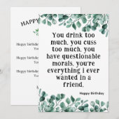 Beste Vriendin Grappige Verjaardagskaart Eucalyptu Kaart (Voorkant / Achterkant)