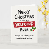 Beste Vriendin Kerst Grappige Kaart (Gele Bloem)