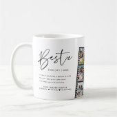Beste vriendin | Moderne collage met 8 foto's in f Koffiemok (Links)