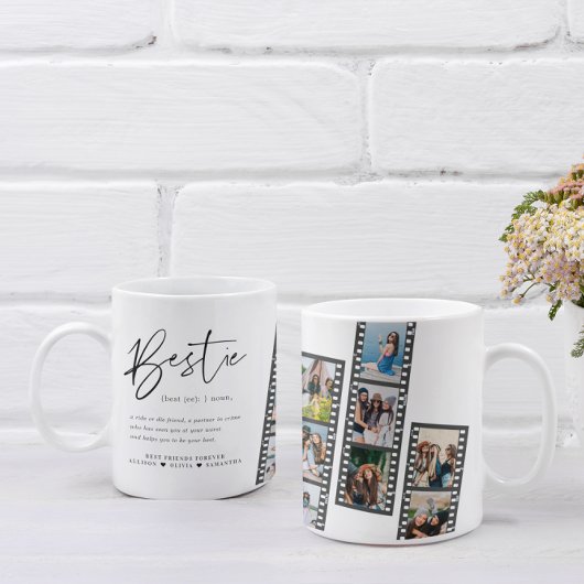 Beste vriendin | Moderne collage met 8 foto's in f Koffiemok