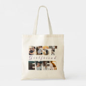 Beste vriendin ooit aangepaste tekstfoto tote bag (Achterkant)