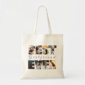 Beste vriendin ooit aangepaste tekstfoto tote bag (Voorkant)