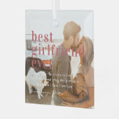 Beste Vriendin ooit | Citaat- en fotocadeau Glas Ornament (Voorkant links)