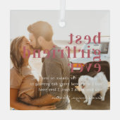 Beste Vriendin ooit | Citaat- en fotocadeau Glas Ornament (Achterkant)