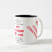 Beste Vriendin ooit silhouet en roze kroon Tweekleurige Koffiemok (Voorkant rechts)