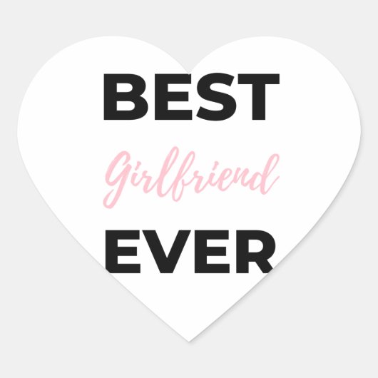 Beste Vriendin ooit zwart Hart Sticker (Voorkant)