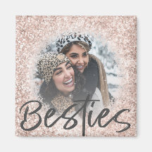 Beste vriendin roze glitters foto-aandenken